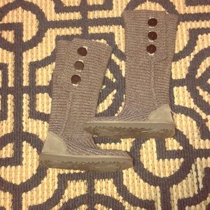 Grey Knitted Ugg Boots